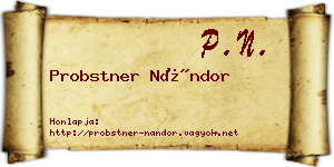 Probstner Nándor névjegykártya